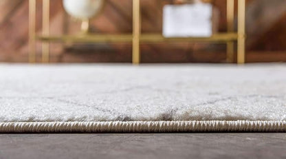 Unique Loom Trellis Frieze Collection Area Rug - Geometric (7' Square, Ivory/ Gray)