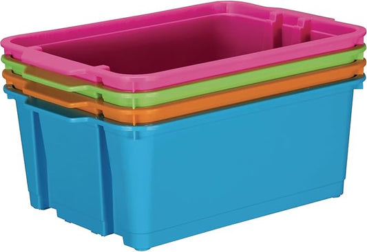 Really Good Stuff Classroom Stacking Bins - Neon - Set of 4