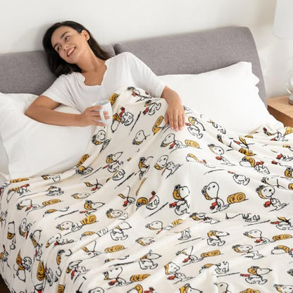 Berkshire Blanket Peanuts® VelvetLoft® Cute Character Snoopy Plush Blanket,Peanuts Red Baron,King 90 in x 108 in (Official Peanuts® Product)