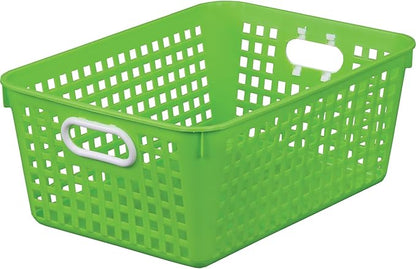 Really Good Stuff Large Plastic Book Baskets, 13" x 10" x 5" - 12 Pack, Green - Classroom Library Organizer, Toy Storage, Multi-Purpose Organizer Basket