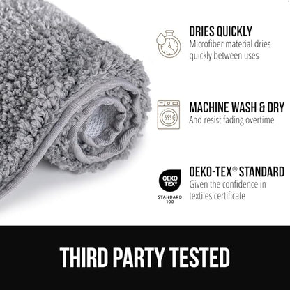 GORILLA GRIP Ultra Soft Plush Bathroom Rugs with Textured Rubber Backing, 40 x 24 Absorbent Quick Dry Bath Mat, Machine Washable Shower Mats, Home Décor Accessories Bathmat Rug Essentials, Navy