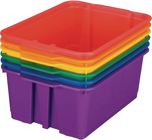 Really Good Stuff - Classroom Stacking Bins - Set of 6-14"L x 10"W x 5.75"H