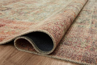 Loloi Amber Lewis Georgie Collection GER-03 Jade/Sunset 2'-6" x 7'-6", .19" Pile Height, Runner Rug