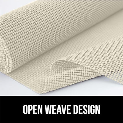 GORILLA GRIP powerGRIP Drawer Shelf and Cabinet Liner, Thick Strong Hold, Non-Adhesive Liners Protect Kitchen Cabinets and Cupboard, Bathroom Drawers, Easy Install, Breathable Mat, 20" x30', Cream