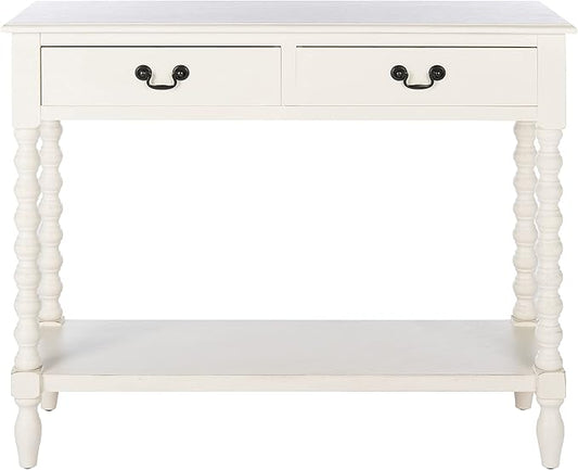 SAFAVIEH Home Collection Athena Distressed White 2-Drawer Console Table