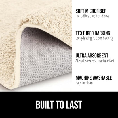 GORILLA GRIP Bathroom Rugs, 36x24, Ultra Soft Absorbent Mat, Thick Plush Bath Rug, Machine Washable, Microfiber Quick Dry, Mats for Shower, Bathtub and Floor, Home Decor Accessories, Ivory