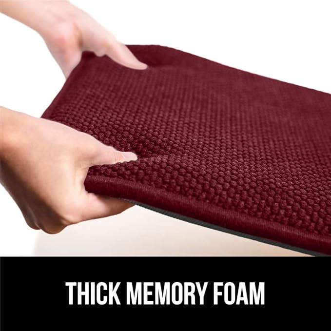 GORILLA GRIP Chair Cushions, Set of 8, 16x16, Memory Foam Pads for Dining Room, Kitchen Table, Office Desk, Rocking Chairs, Stay in Place Backing, Comfortable Microfiber Seat Cover Pad Cushion, Wine