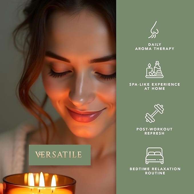 Pecksniff's Aromatherapy De-Stress Candle, 3-Wick, Cardamon & Rosemary, Premium Wax, 285g/10oz, Spicy Pine Scent, Eco-Friendly, Long-Lasting for Relaxation