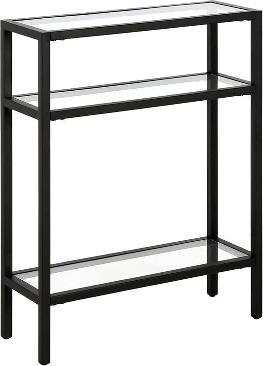Henn&Hart 22" Wide Rectangular Console Table in Blackened Bronze, Entryway Table, Accent Table for Living Room, Hallway