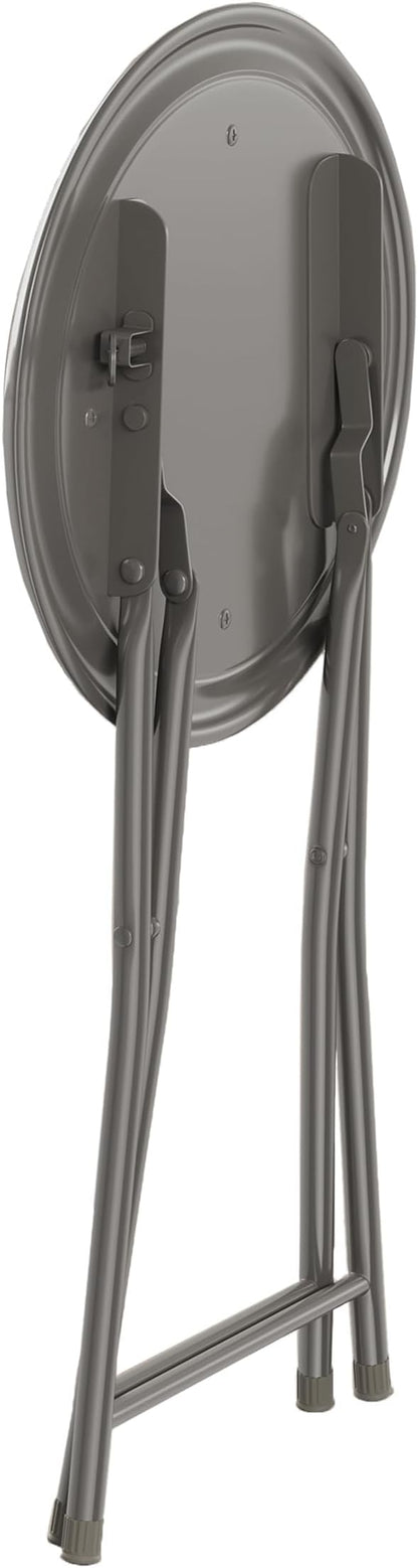 Lavish Home Folding Bar Stools - Set of 2 Heavy-Duty 18-Inch Stool - 225lb Capacity and Padded Seats for Dorm, Recreation or Game Room (Gray)