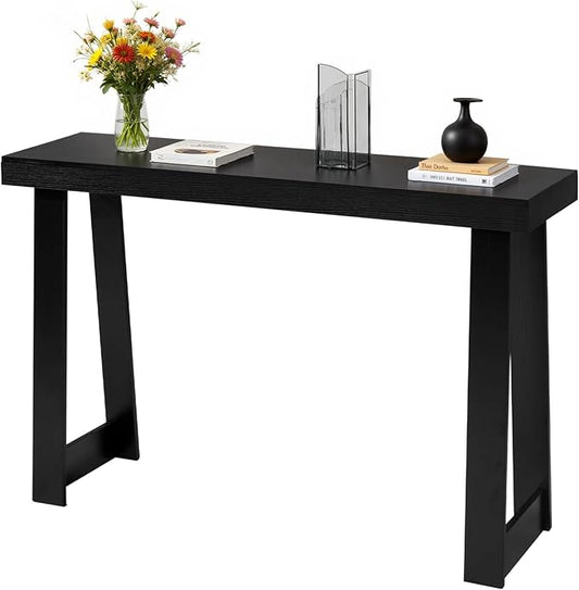 VEVOR 46 in Console Table, Modern Desk Behind The Couch, Wooden Rectangle Entrance Desk, Narrow Long Sofa Table Accent Stand for Hallway, Bedroom, Living Room, Foyer, Easy Assembly, Black