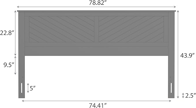 Serene Poplar Wood King Size Headboard in White, Modern Farmhouse Panel with Chevron Scoring, Casual Coastal Style, Easy Assembly, Quality Materials