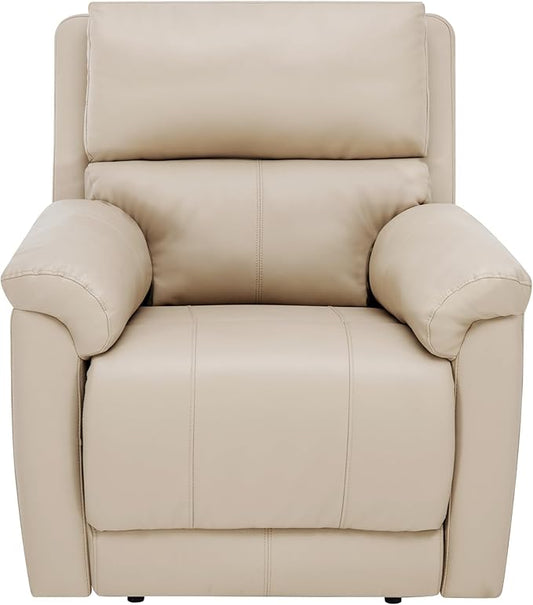 MINCETA Recliner Chairs,Modern Nursery Recliner 5" Wall Hugger Nursery Recliner with Overstuffed Arm and Back for Living Room,Set of 2,PU Leather in Khaki