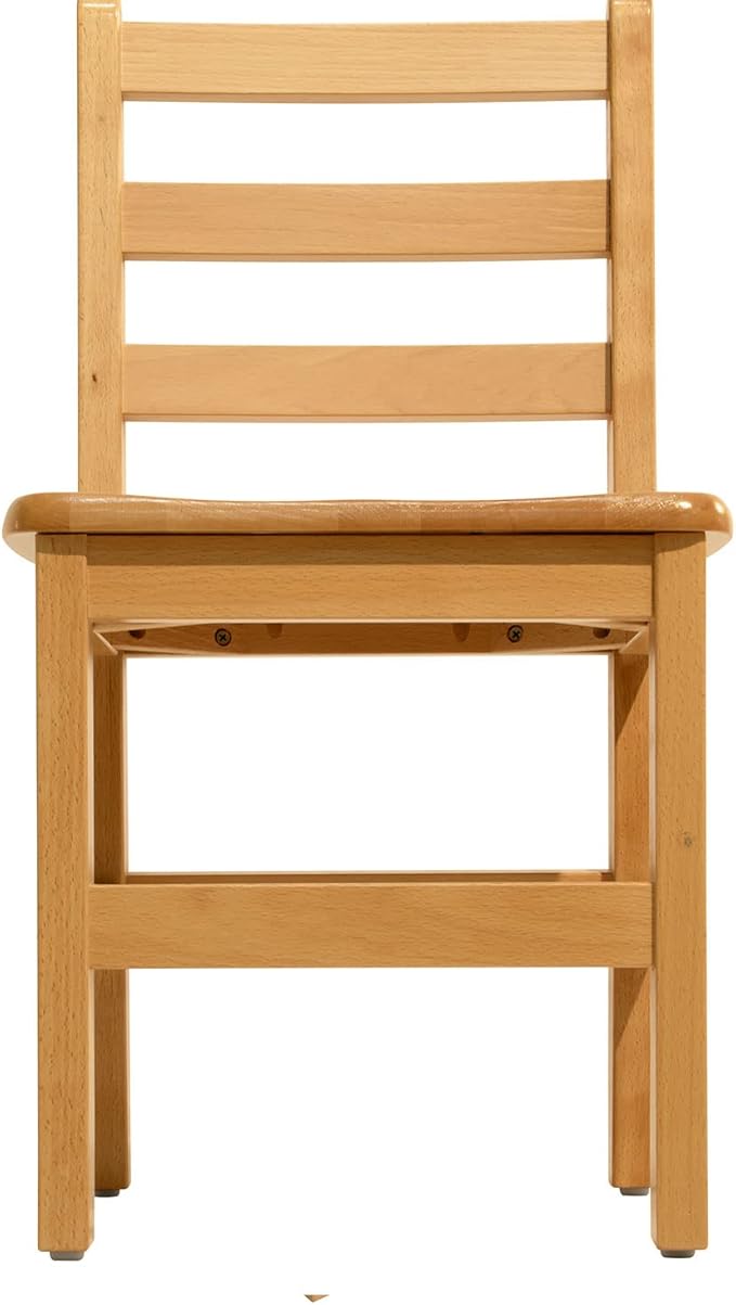 Kids Wooden Chair Set, Fully Assembled Ladderback Wood Chairs for Teens, Adults, Teachers, 18" Seat Height for Ages 13+ (Set of Two)