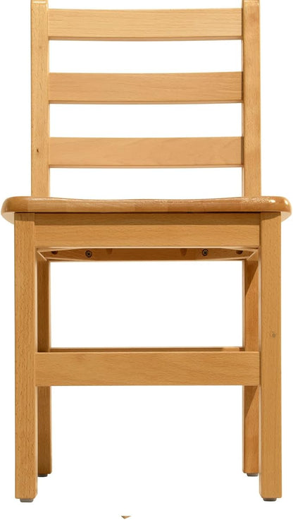 Kids Wooden Chair Set, Fully Assembled Ladderback Wood Chairs for Teens, Adults, Teachers, 18" Seat Height for Ages 13+ (Set of Two)