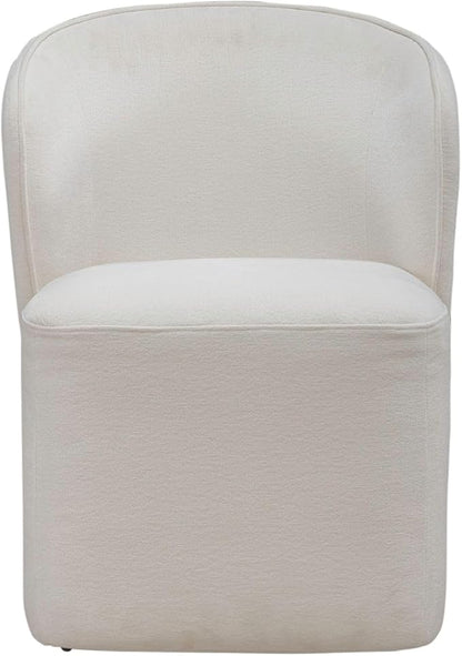 Liberty Furniture Accent Dining Chair with Castors - Rounded Arm - Ivory Upholstry