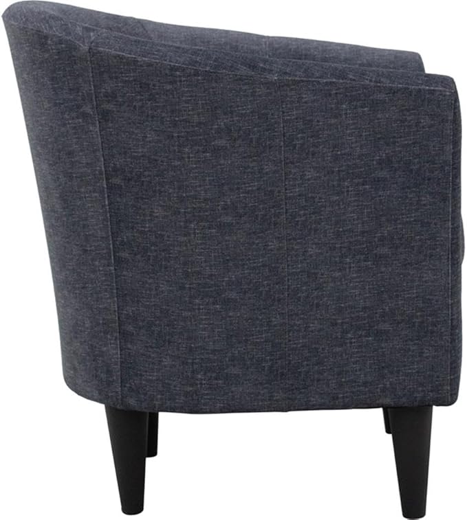 Pemberly Row 17.5" Traditional Fabric Club Chair in Gray Finish