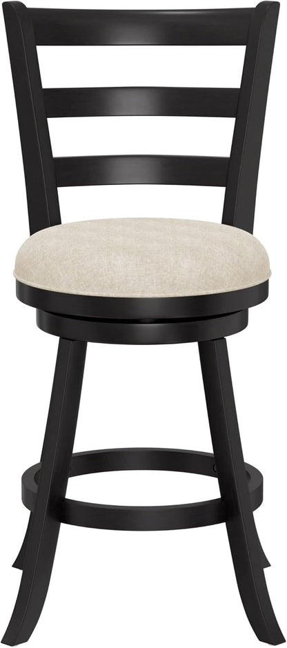 Hillsdale Laymon Wood Kitchen Counter Height Swivel Stool, Black