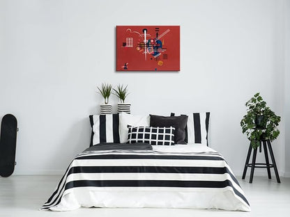 Wieco Art Canvas Prints Dull Red,1927 by Wassily Kandinsky Classic Abstract Art Famous Paintings Reproductions Canvas Wall Art for Living Room Home Decor Wall Decorations