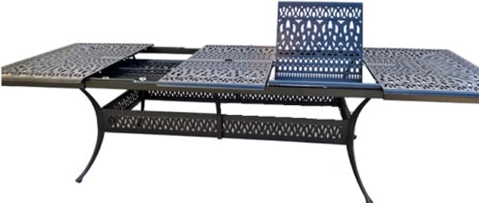 Grand Tuscany Outdoor Cast Aluminum Powder Coated 11-Piece Dining Set with Extendable 48x132 Table (with 2 Rockers and 8 Regular Chairs)