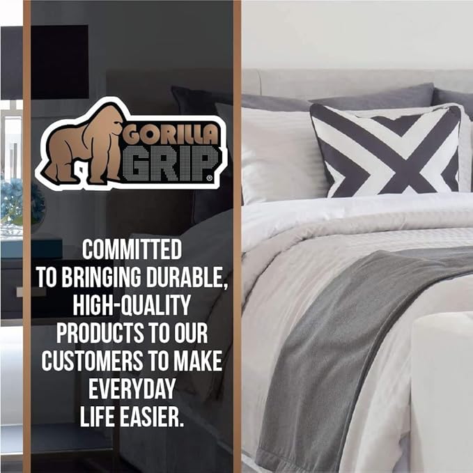 GORILLA GRIP Non Slip Mattress Gripper, Prevents Mattresses from Sliding and Holds Bed in Place, Pad Grips Beds, Sofa, Couch, Chair Cushions and Helps Keep Topper from Slipping, 2 Pack Pads, Twin