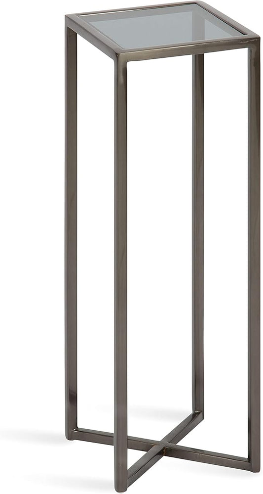 Kate and Laurel Jaspur Modern Drink Table, Gray, Decorative Glam Accent Table for Display and Storage