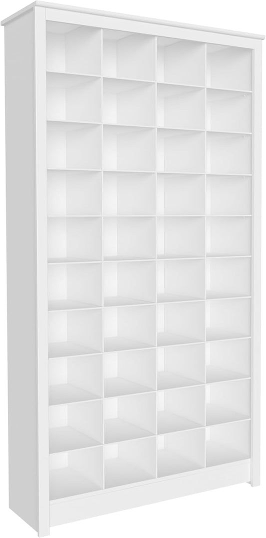 Prepac White Tall Storage Cabinet, Shoe Cabinet, Cube Storage Organizer with 40 Shoe Cubbies 13" D x 39.5" W x 72.5" H, WUSG-0011-1