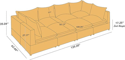 VANOMi Modular Sectional Sofa, 8 Seater Sleeper Sectional Sofa Modular Sectional Couch for Living Room, Sofa Bed-L