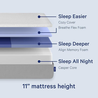 Casper Sleep Original Foam California King Mattress – Medium Firm Feel with Zoned Support – Motion Isolation – Breathable, Cooling Memory Foam – 100-Night Trial – CertiPUR-US