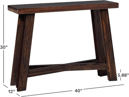 Walker Edison Colt Modern Farmhouse Solid Wood Entry Table, 40 Inch, Espresso