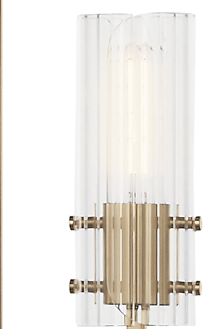 KICHLER Velestino 20.5" 4 Light Chandelier in Champagne Bronze, for Small Foyer, Dining Room, Living Room, Bedroom, (19.25" x 20.5") 52678CPZ