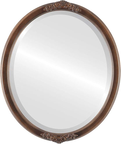 OVALCREST Oval Beveled Wall Mirror for Home Decor - Athena Style - Sunset Gold - 26" x 22" Outside Dimensions