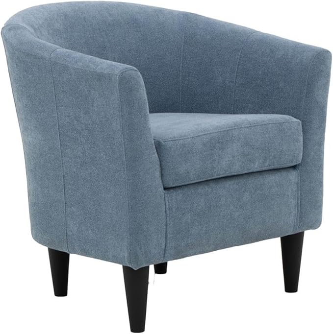 Pemberly Row 17.5" Polyester Fabric Club Chair in Light Blue