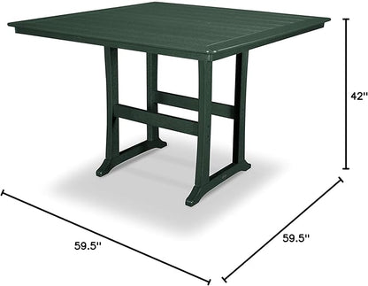 POLYWOOD® Nautical Trestle 59" Bar Table in Green