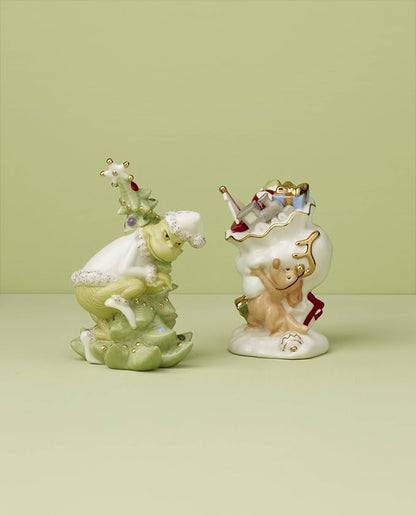 Lenox 896340 Merry Grinchmas Salt & Pepper Set, 2-Piece, Green, Christmas & Holiday Hosting