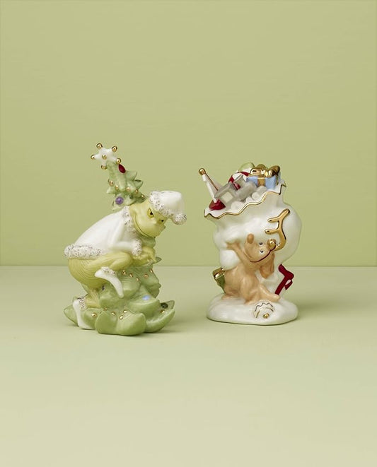 Lenox 896340 Merry Grinchmas Salt & Pepper Set, 2-Piece, Green, Christmas & Holiday Hosting