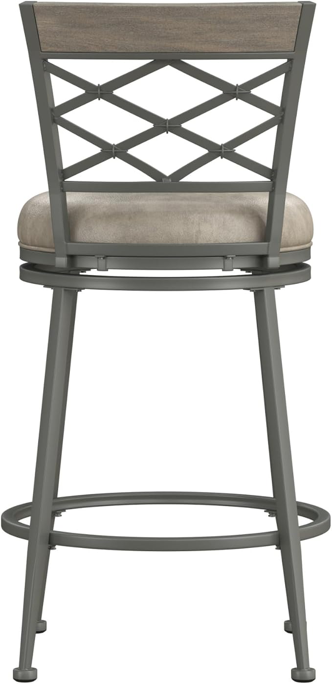 Hillsdale Hutchinson Swivel Counter Height Stool, Pewter