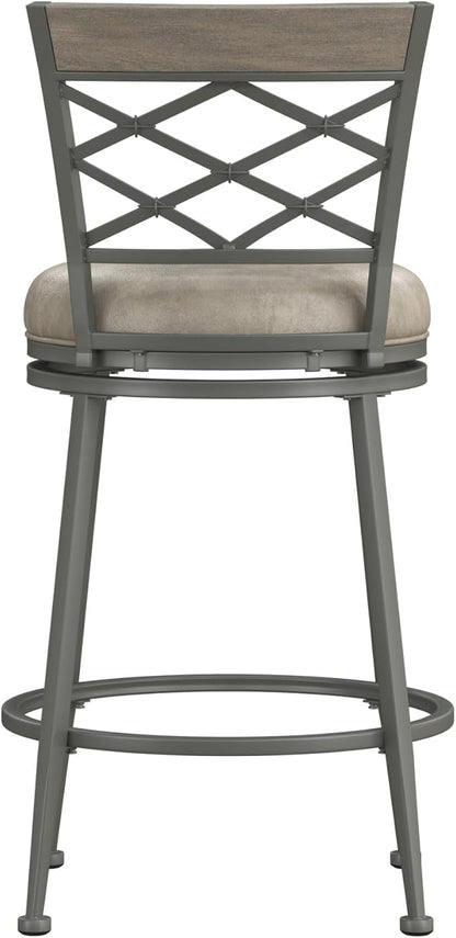 Hillsdale Hutchinson Swivel Counter Height Stool, Pewter