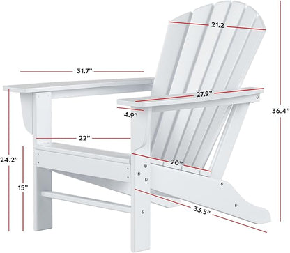Costaelm Outdoor Adirondack Chair, HDPE Patio Chair, Weather Resistant Lawn Firepit Outside Chairs for Porch, Poolside, Garden, Backyard Deck, Lime