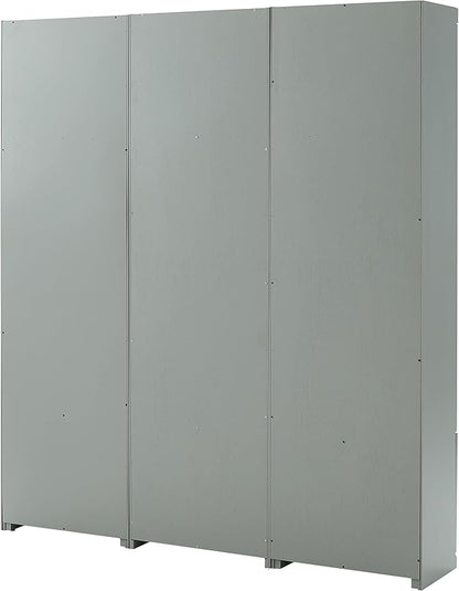 Crosley Furniture Harper 3-Piece Hall Tree and Storage Cabinet Set with Entryway Bench and Hooks for Hanging, Gray