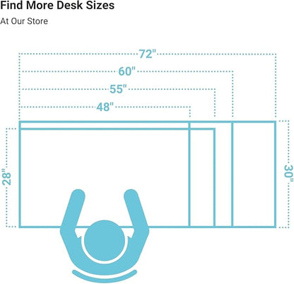 Progressive Desk Stand Up Height Adjustable Electric Standing Desk - 48" x 30" with Dual Motor, 3 Stages Sit Stand Table - Ebony Oak, White Frame
