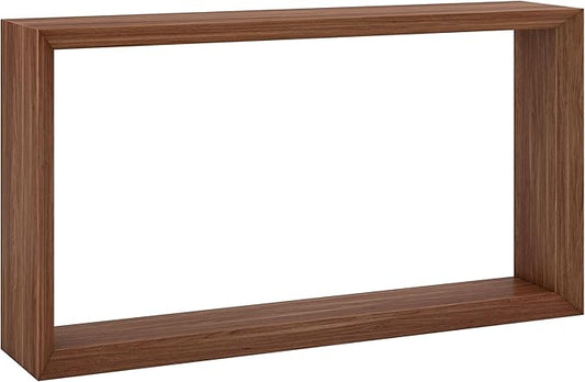Henn&Hart 55'' Wooden Rectangular Console Table Entryway Table, Sofa Table with Wooden Shelf for Entryway, Living Room, Couch, Hallway, or Office, Satin Walnut