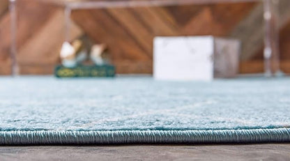 Unique Loom Trellis Frieze Collection Area Rug - Geometric (7' 1" x 10', Light Blue/ Ivory)