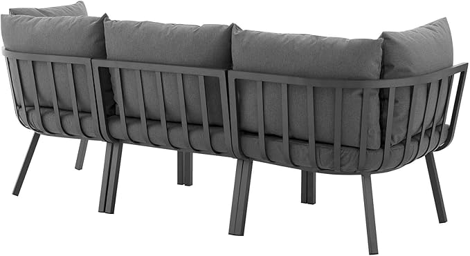 Modway Riverside Outdoor Furniture, 3-Piece Set, Gray Charcoal