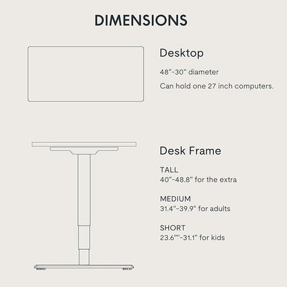 FLEXISPOT E6 3-Stage Dual Motor Electric Standing Desk 48 x 30 Sit Stand Up Desk, Holds 220 lbs, Adjustable Height w/Memory Presets, One-Piece White Desktop & White Frame, Ships in 2 Boxes