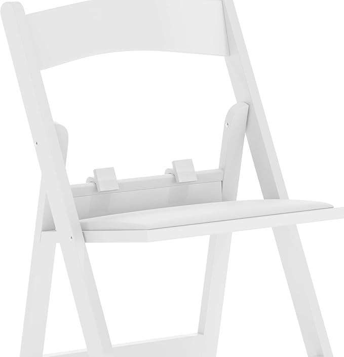 Flash Furniture HERCULES Kids Folding Chairs with Padded Seats | Set of 2 White Resin Folding Chair with Vinyl Padded Seat for Kids