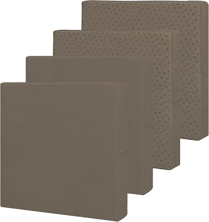 Easy-Going Waterproof Patio Cushion Covers ONLY Cover 27x25x5 inch 4 Pack Replacement Non-Slip Outdoor Seat Cushion Slipcover with Zipper. Taupe