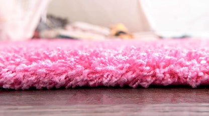 Unique Loom Solid Shag Collection Area Rug (2' 6" x 13' 1" Runner, Taffy Pink)