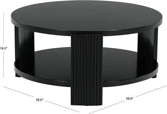 SAFAVIEH Couture Collection Liabella Black Round Coffee Table