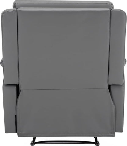 MINCETA Recliner Chairs,Modern 5" Wall Hugger Nursery Recliner with Overstuffed Arm and Back for Living Room,PU Leather in Gray
